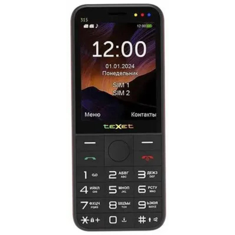 Фото  TEXET TM-315 цвет черный-красный