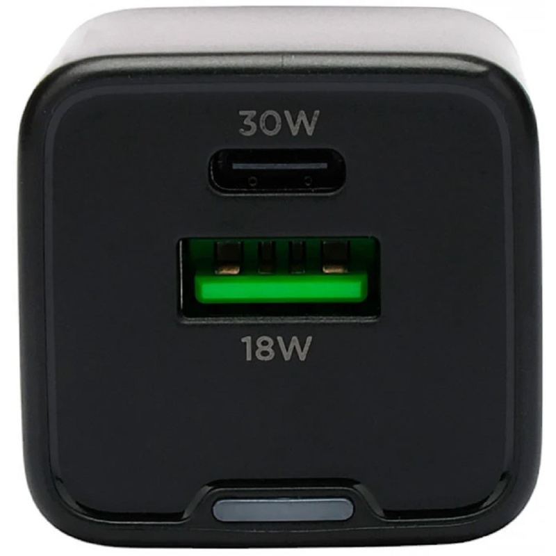 Фото  Cablexpert зарядное устройство 30Вт GaN, 3А, QC4.0/PD, 1xUSB, 1xType-C, черный, пакет (MP3A-PC-64)
