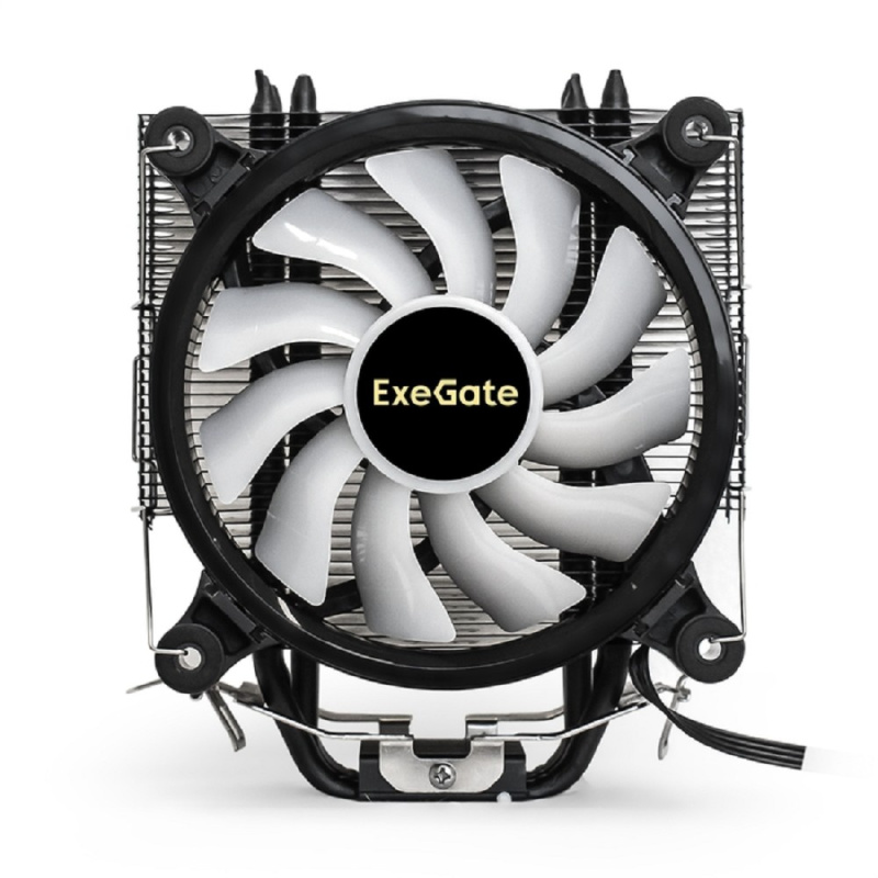 Фото  Exegate EX293667RUS Кулер ExeGate Dark Magic EXX400V2-PWM.RGB {Al+Cu, черное покрытие, 4 тепл.трубки, LGA775/1150/1151/1155/1156/1200/1700/AM2/AM2+/AM