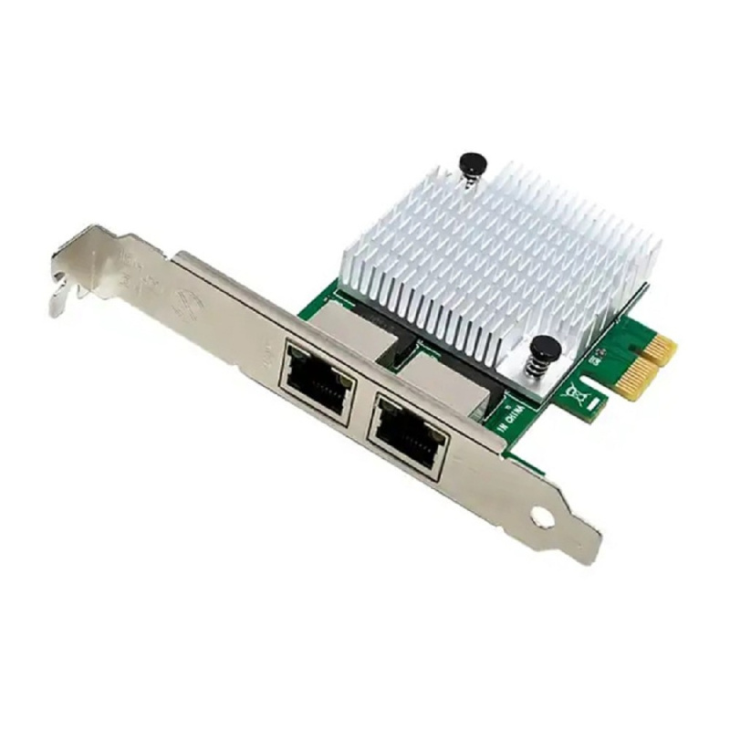Фото  ORIENT XWT-R81L2PE, Сетевая карта PCI-Ex1 v1.1 2xRJ45 1GbE NIC, RTL8111F+ASM1182 chipset, 1 Гбит/с, 2 планки крепления (31231)