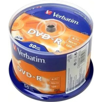 Фото  Verbatim  Диски DVD-R  4.7Gb 16-х, 50шт, Cake Box (43548)
