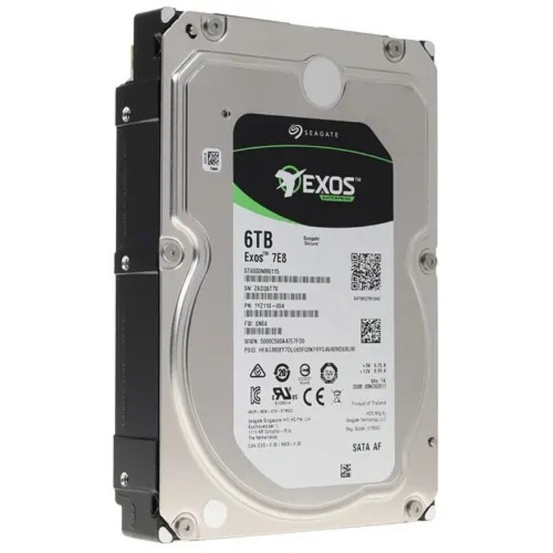 Фото  6TB Seagate Seagate 7200 Exos 7E8 (ST6000NM0115) {SATA 6Gb/s, 7200 rpm, 256mb buffer, 3.5"} RECERTIFIED HDD