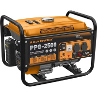 Фото  Генератор CARVER PPG- 2500 бензин [01.020.00009] { (LT-168, 2,1/2,3кВт, 220В, бак 15л, обмотка медь)16шт/пал }