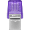 Фото  Kingston USB Drive 64GB DataTraveler microDuo 3C , USB3.0 фиолетовый  DTDUO3CG3/64GB 