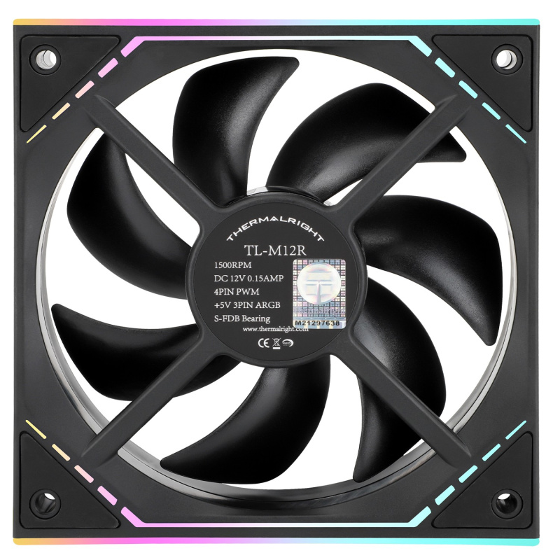Фото  Thermalright Вентилятор TL-M12R / Reverse / ARGB / 120mm PWM / TRTLM12R