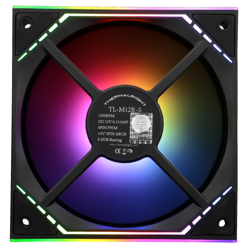 Фото  Thermalright Вентилятор TL-M12R-S / Reverse  / ARGB / 120mm PWM / TRTLM12RS