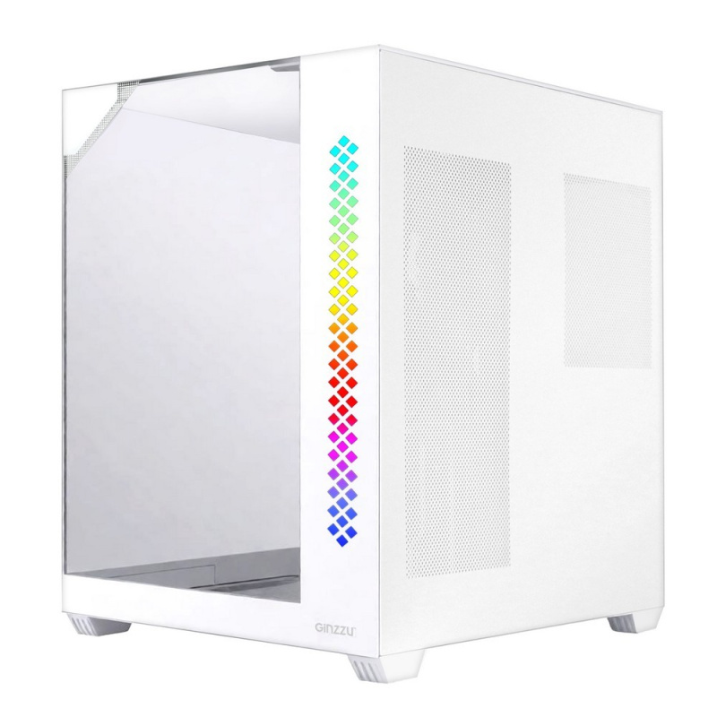 Фото  Ginzzu V440 RGB подсветка, закаленное стекло 1*USB 3.0,1*USB 2.0, AU Белый mATX