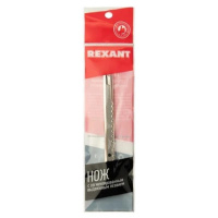 Фото  REXANT (12-4906) Нож с сегментированным лезвием 9 мм, корпус металлический, c клипсой 