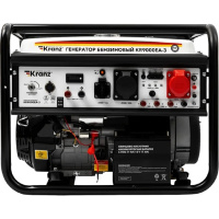 Фото  Kranz KR-16-1140 Генератор бензиновый KR9000EA-3, 9,0кВт, 230В/380B, 25л, коннектор автоматики, электростартер
