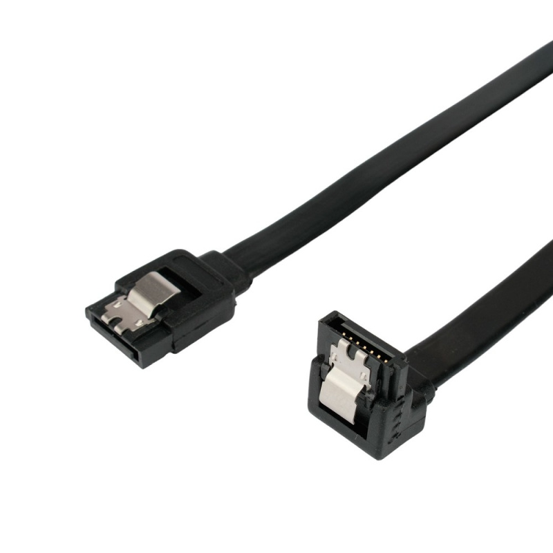 Фото  Cablexpert Кабель интерфейсный SATA Sata3 7pin / 7pin, угловой, защелка, 50см, черный, пакет (CC-SATAM-DATA90-BL-50CM)