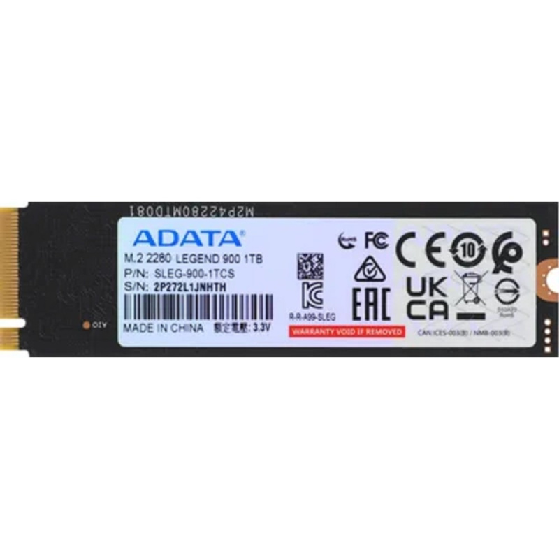 Фото  A-DATA SSD 1TB LEGEND 900,M.2(22x80mm), NVMe 1.4, PCIe 4.0 x4, 3D NAND, (SLEG-900-1TCS)