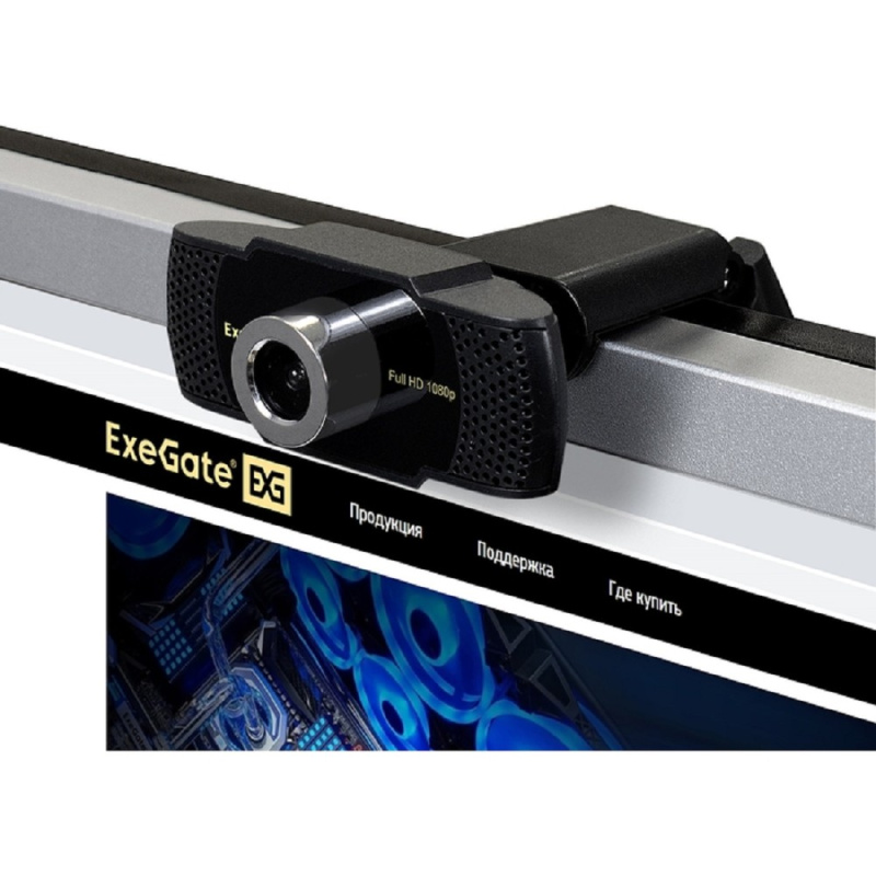 Фото  Exegate EX286183RUS Веб-камера ExeGate Business Pro C922 Full HD {матрица 1/3" 2 Мп, 1920х1080, 1080P, USB, микрофон с шумоподавлением, ручн. ф., унив