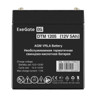Фото  Exegate ES255175RUS Аккумуляторная батарея DTM 1205/EXS1250 (12V 5Ah, клеммы F1)
