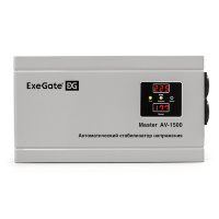 Фото  Exegate EX291738RUS Стабилизатор напряжения ExeGate Master AV-1500 (1500ВА, 140-260В, цифр. индикация вход/вых. напряжения, 220В±8%, КПД 98%, 5 уровне