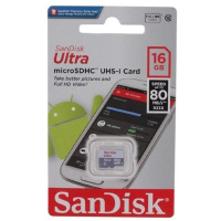 Фото  Micro SecureDigital 16Gb SanDisk SDSQUNS-016G-GN3MN {MicroSDHC Class 10, Ultra Android}