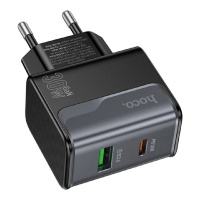 Фото  HOCO Зарядное устройство Hoco 30Вт, 3А, QC3.0/PD, 1xUSB, 1xType-C, CS73A, черный, коробка