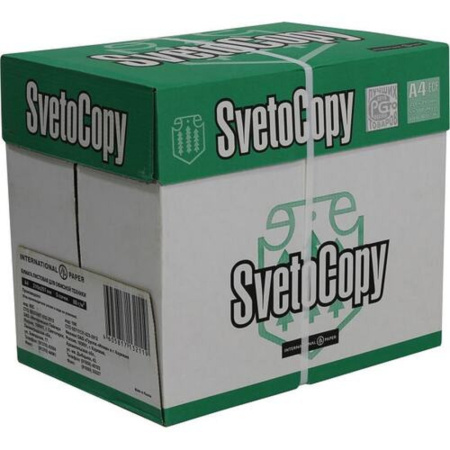 Фото  Бумага офисная SVETOCOPY 96% А4 80г/м 146% 500л (отпускается коробками по 5 пачек в коробке)
