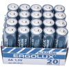 Фото  Ergolux Alkaline LR6 BP-20 (ПРОМО, LR6 BP20PR, пальчиковая батарейка 1.5В) (20 шт. в уп-ке)