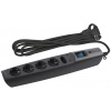 ЭРА C0043326 Сетевой фильтр SFU-5es-2m-B черный {3x1 мм2  со шт  с выкл  5гн + 2 USB - зарядки  2м  