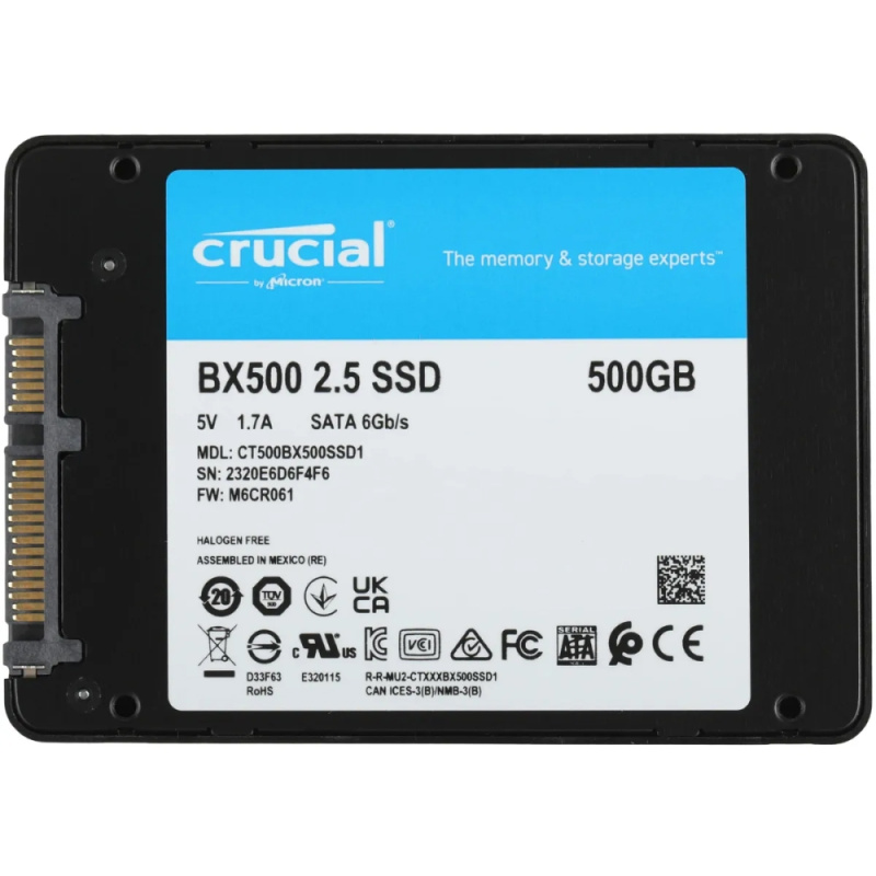 Фото  Crucial SSD BX500 500GB CT500BX500SSD1 {SATA3}
