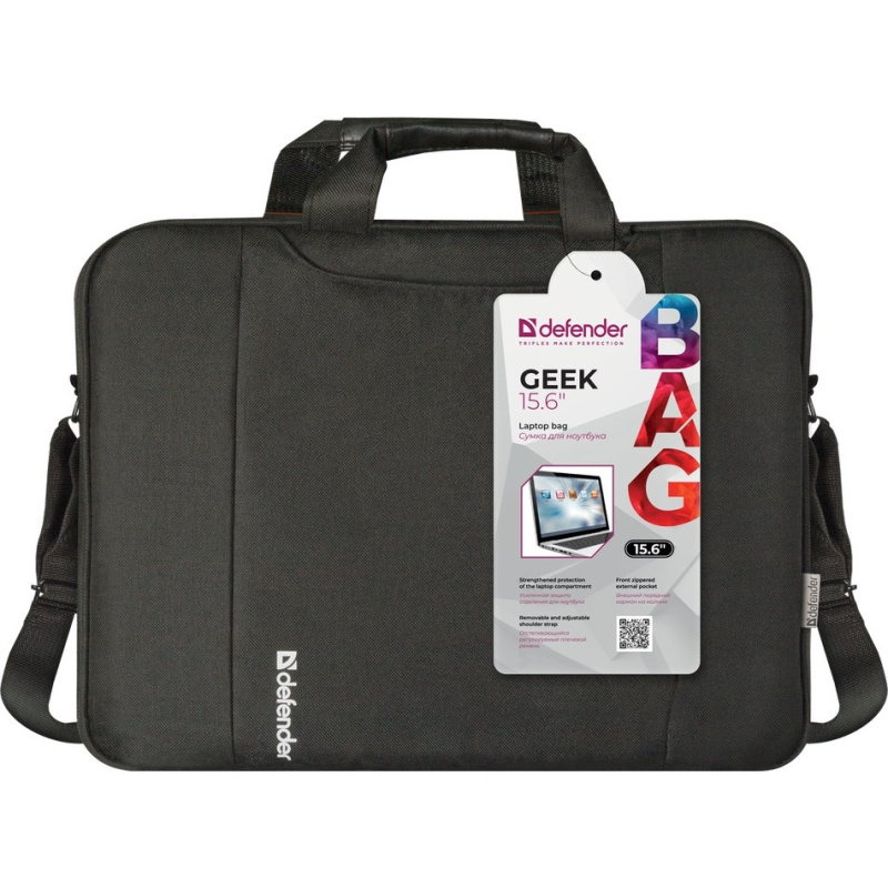Фото  Сумка для ноутбука Defender Geek 15.6" черный, карман (26084)