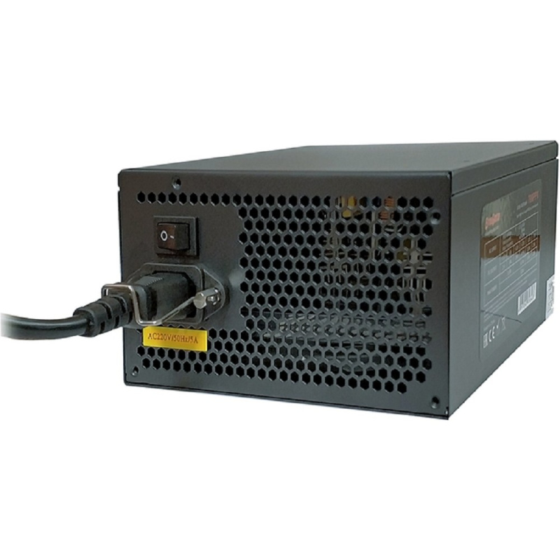 Фото  Exegate EX219465RUS-S Блок питания XP600, ATX, SC, black, 12cm fan, 24p+4p, 6/8p PCI-E, 3*SATA, 2*IDE, FDD + кабель 220V с защитой от выдергивания, 27