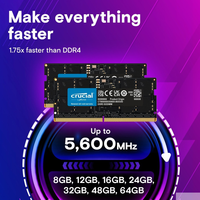 Фото  DDR5 Crucial 8Gb 5600MHz CT8G56C46S5 CL46 SO-DIMM