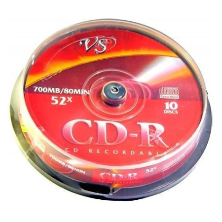Фото  Диски VS CD-R 80 52x CB/10 (VSCDRCB1001)(620083)      