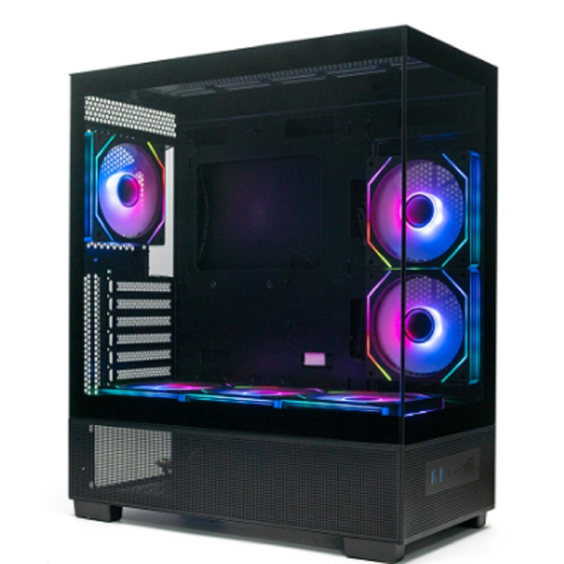 Фото  XASTRA Корпус Q500 6ARGB-C10-UC Black ATX/Aquarium/Screewless/ 6x120mm ARGB PWM FM fans/Argb+PWM HUB 10port/ Type-C/ Q500-6FM12A-C10-UC