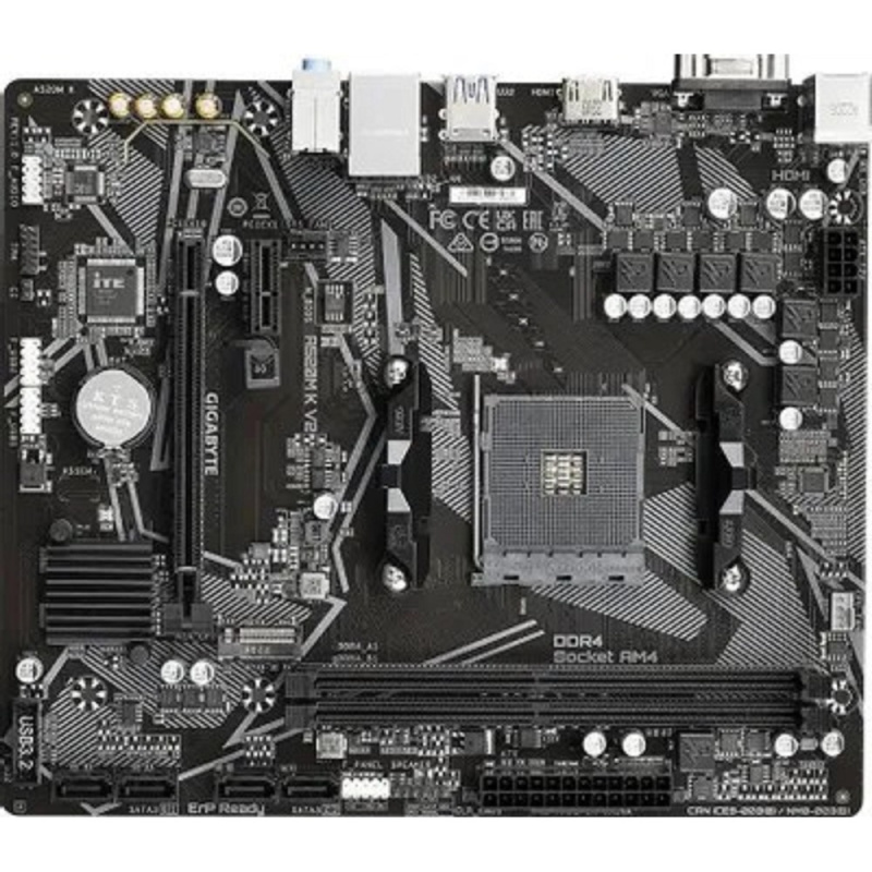 Фото  Gigabyte A520M K V2 RTL {Soc-AM4, AMD A520, 2xDDR4, mATX AC`97 8ch(7.1) GbLAN RAID+VGA+HDMI}