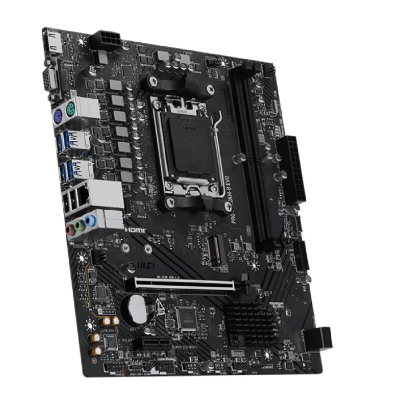 Фото  MSI PRO A620AM-B EVO Socket AM5 AMD A620A 2xDDR5 mATX AC`97 8ch(7.1) 2.5Gg RAID+VGA+HDMI