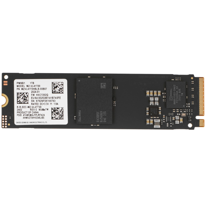 Фото  Samsung SSD 1TB, M.2-2280 PM9C1b PCIe4x4 SED, MZVL81T0HFLB-00B07