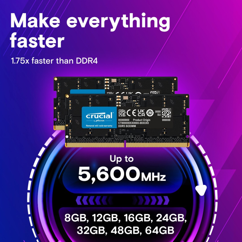 Фото  DDR5 Crucial 8Gb 5600MHz CT8G56C46S5 CL46 SO-DIMM