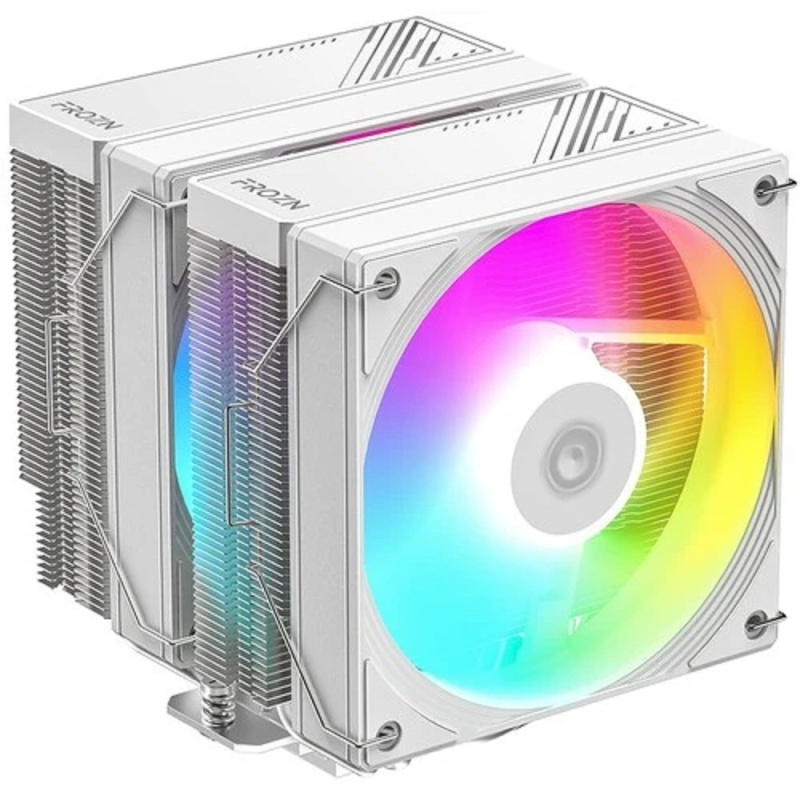 Фото  Cooler ID-Cooling FROZN A620 PRO SE ARGB WHITE Soc-AM5/AM4/1200/1700/1851 серебристый/белый 4-pin 15-27.2dB Al+Cu 260W 1190gr Ret 