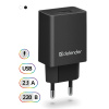 Фото  Defender Сетевой адаптер 1xUSB, 5V/2.1А, пакет, черный (EPA-10) (83572)		