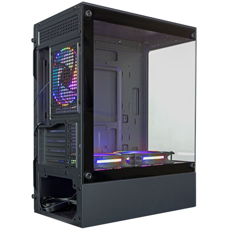 Фото  Ginzzu CL475 mATX FAN 3*12LC4 передняя панель Стекло