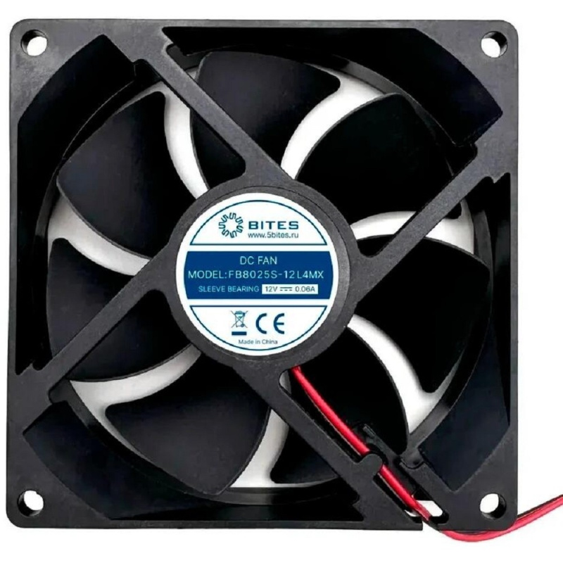 Фото  5bites Вентилятор FB8025S-12L4MX 80X25 / SLEEVE / 2000RPM / MOLEX / 4P