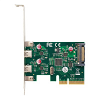 Фото  Exegate EX283715RUS Контроллер EXE-313 PCI-Ex4, 2*USB3.1 Type-C ext, разъем доп.питания (OEM)