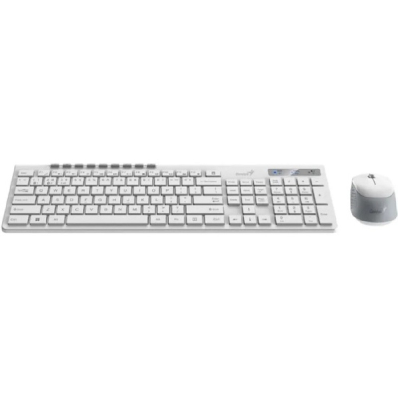 Фото  Клавиатура + мышь Genius Smart Slimstar 8230 WHITE {USB,1 мини-ресивер на оба устройства,104 кл кнопка SmartGenius,  мембранная,800-1600 DPI} [3134001
