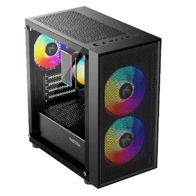 Фото  XASTRA Корпус A305M 3FRGB Black mATX/Mesh/ tempered glass / 2x140mm + 1x120mm FRGB fans/ A305M-2FC14F-1FC12F