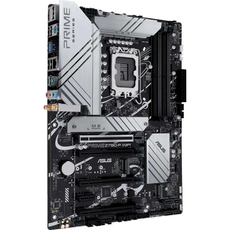Фото  ASUS PRIME Z790-P WIFI (Socket 1700, ATX, 4xDDR5(192GB), DP/HDMI, 1xPCIe 5.0x16/3xPCIe 4.0x16/1xPCIe 3.0, 1xLAN (2.5GbE), Wi-Fi, BT, 4xSATA 6Gb/s, 3xM