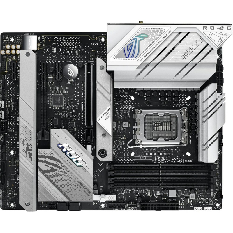 Фото  ASUS ROG STRIX B760-A GAMING WIFI (Socket 1700, ATX, 4xDDR5(192GB), DP/HDMI, 1xPCIe 5.0x16/1xPCIe 3.0x16/2xPCIe 3.0, 1xLAN (2.5GbE),  Wi-Fi 6E, BT, 4x