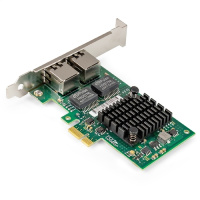 Фото  Exegate EX299699RUS Сетевой адаптер ExeGate EXE-I350-T2V1 (PCI-E x1, порты 2xRJ45 (медные), 10/100/1000Mbps, Gigabit NIC Intel Chipset NHI350AM2)