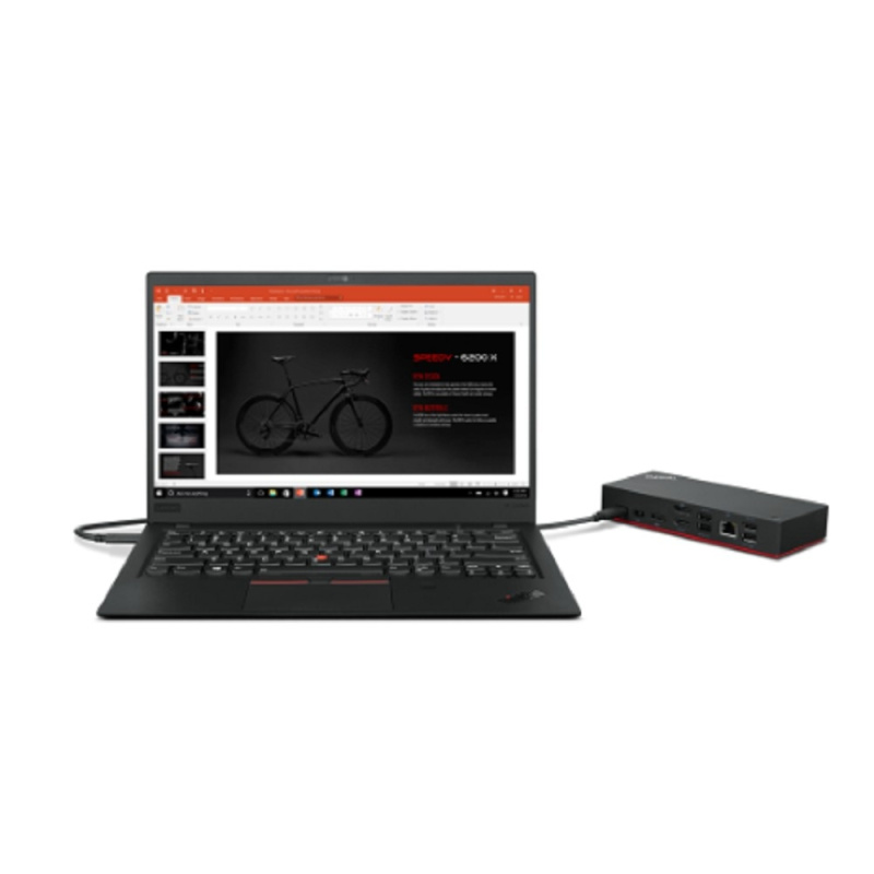 Фото  Lenovo [40AY0090EU] ThinkPad Universal USB-C Dock  2x DP 1.4, 1x HDMI 2.0, 3x USB 3.1, 2x USB 2.0, 1x USB-C, 1x RJ-45, 1x Combo Audio Jack 3.5mm