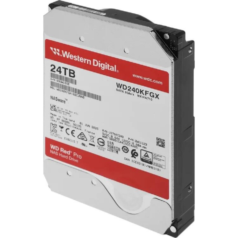 Фото  24TB WD Red Pro (WD240KFGX) {Serial ATA III, 7200- rpm,512Mb, 3.5"}