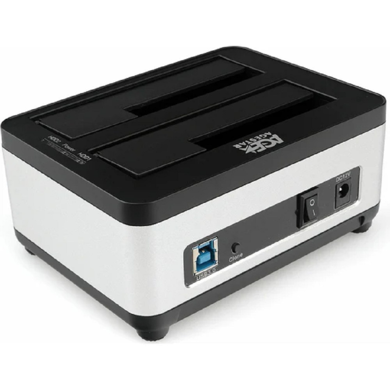 Фото  AgeStar 3UBT8 (SILVER) Док станция для HDD 2.5"/3.5" SATA clone, USB3.0, пластик+алюминий, серебристый,