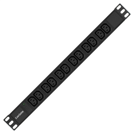 Фото  Exegate EX280865RUS Блок розеток ExeGate ServerPro PDU-19H007 Al-12C13-C20, 19",1U,алюм, 12 IEC 320 C13, С20