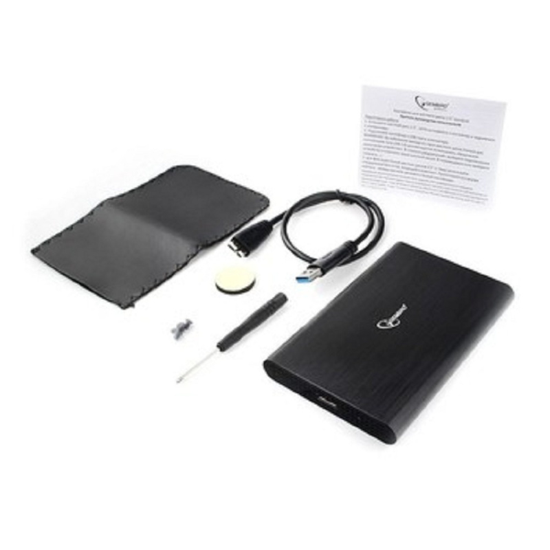 Фото  Gembird EE2-U3S-50 Внешний корпус 2.5" чёрный, USB 3.0, SATA, до 2 Тб, алюминий