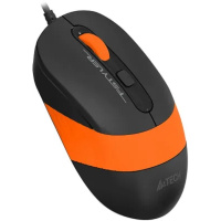 Фото  Мышь проводная A4Tech Fstyler FM10S black/orange (USB, оптическая, silent, 1600dpi, 3but) (FM10S USB ORANGE)
