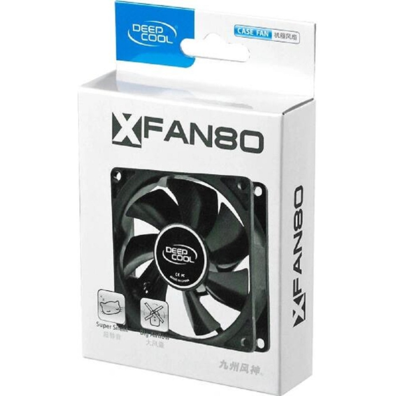 Фото  Case fan Deepcool XFAN 80 {80x80x25, Molex, 20dB, 1800rpm, 82g}